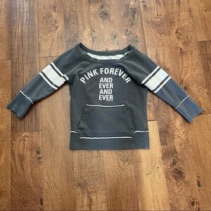 PINK By Victoria’s Secret sweatshirt Sz medium gray silver